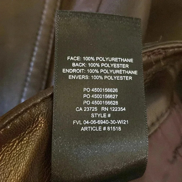 Aritzia Wilfred chocolate brown faux Leahter pants - women’s size 4 - Picture 5 of 6